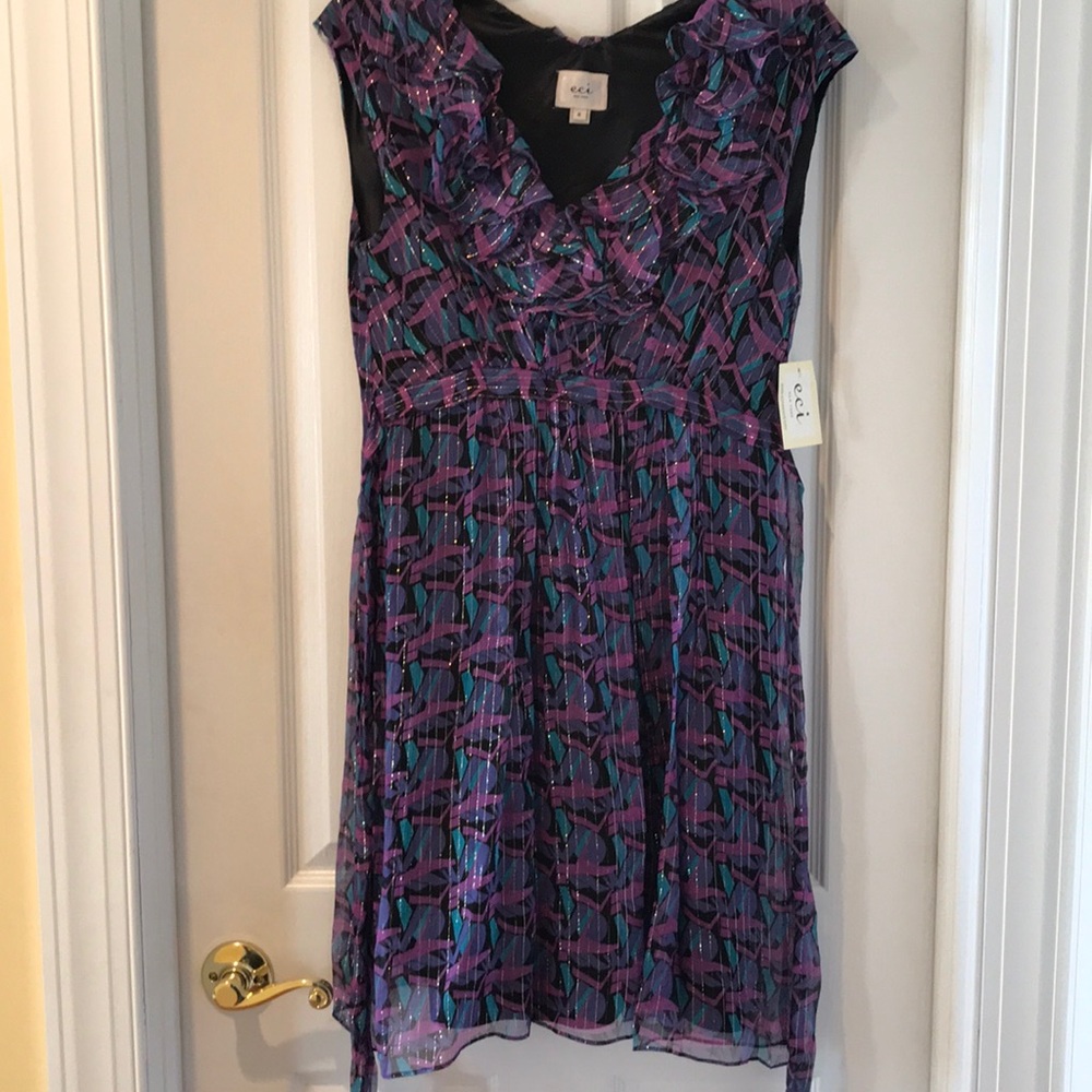 Eci purple print dress. NWT